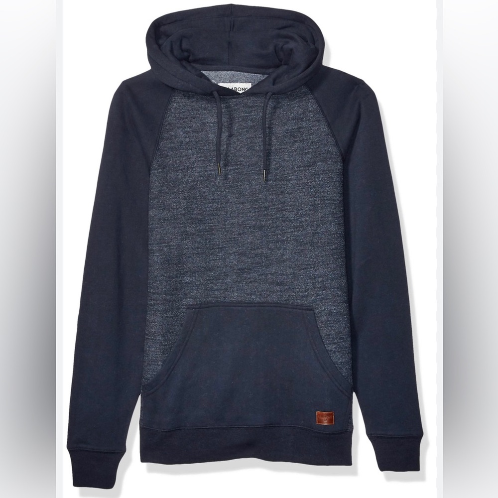 Billabong Men's Balance Pullover Hoodie Two Tone Heather Sweater Navy Blue Sz S